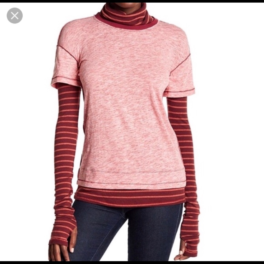 We The Free People Piper Twofer Washed Red Size L